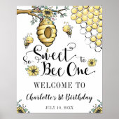 Blumenbeehive Honey So Sweet Bee 1. Geburtstag Poster (Vorne)