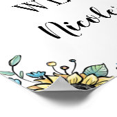 Blumenbeehive Honey Sweet Bee Baby Dusche Willkomm Poster (Ecke)