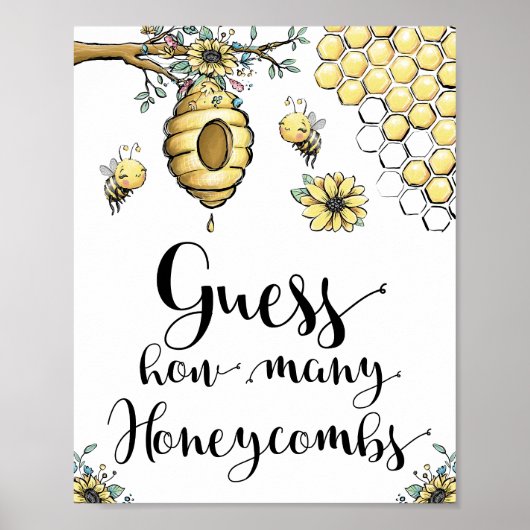 Blumenbeehive Honey Sweet Bee Guess Honeycombs Poster (Vorne)