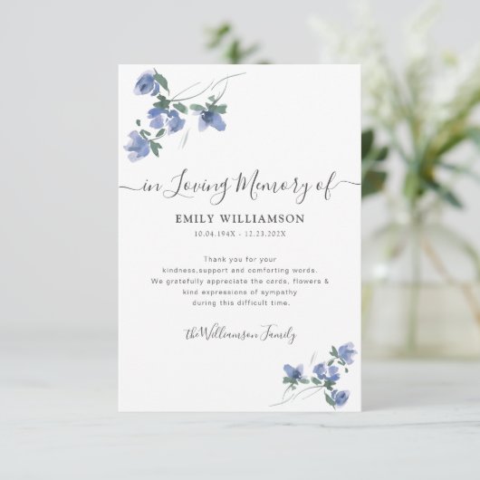 Blumenbeerdigung danke (Stehend Vorderseite)