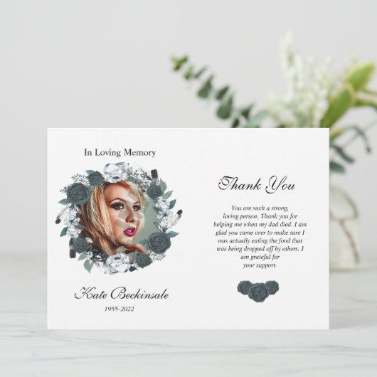 Blumenbeerdigung danke Ihnen Fotokarte (Stehend Vorderseite)