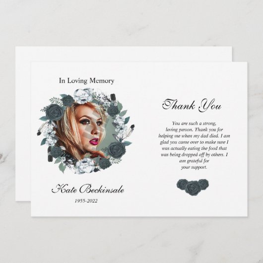 Blumenbeerdigung danke Ihnen Fotokarte (Vorne/Hinten)