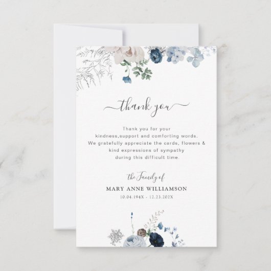 Blumenbeerdigung Dankeschön Dankeskarte (Vorderseite)