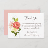 Blumenbeerdigung Dankeschön-Karte, Beileid Begleitkarte (Vorne/Hinten)