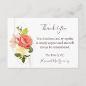 Blumenbeerdigung Dankeschön-Karte, Beileid Begleitkarte (Vorderseite)