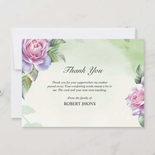 Blumenbeerdigung Dankeschön-Karte Dankeskarte (Vorderseite)