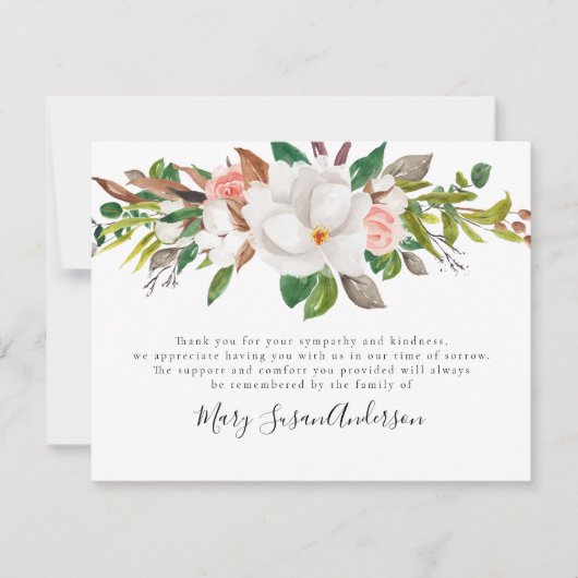 Blumenbeerdigung Dankeskarte (Vorderseite)