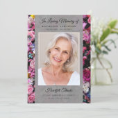 Blumenbeerdigung Foto Bewahren Gedenkstätte Dankeskarte (Stehend Vorderseite)