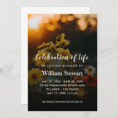 Blumenbeerdigung | Goldene Stunde Feier des Lebens Einladung (Vorne/Hinten)