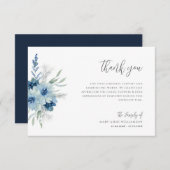 Blumenbeerdigung in Blau und Weiß Dankeschön-Karte Dankeskarte (Vorne/Hinten)