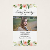 Blumenbeerdigung in Love Memorial Poem Card (Vorderseite)