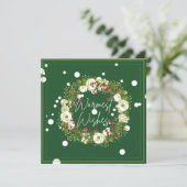 Blumenbeere - Grün Weihnachtskarte Karte (Stehend Vorderseite)
