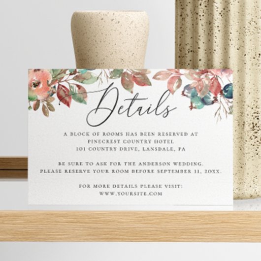 Blumenbeere im Wasserfarbenfall Einzelheiten zur H Begleitkarte