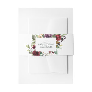 Blumenbeere, Rosa und Auberginen Einladungsbanderole