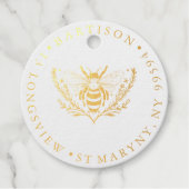 Blumenbeere RUND RÜCKSENDEADRESSE RUBBER BRIEFMARK Geschenkanhänger (Vorderseite)