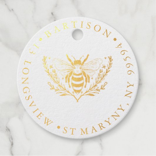 Blumenbeere RUND RÜCKSENDEADRESSE RUBBER BRIEFMARK Geschenkanhänger (Vorderseite)