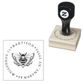 Blumenbeere RUND RÜCKSENDEADRESSE RUBBER BRIEFMARK Gummistempel (Stempel)