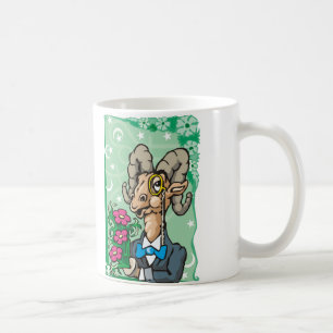 Blumenbeeren mit Monocle- und Bow-Krawatte Kaffeetasse