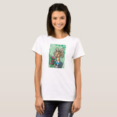 Blumenbeeren mit Monocle- und Bow-Krawatte T-Shirt (Vorne ganz)