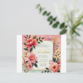 Blumenbeete, botanische Blume, Aquarelltöne Einladungspostkarte (Stehend Vorderseite)