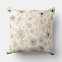 Blumenbeete Gelbe Graue Blaue Wasserfarben Muster Kissen