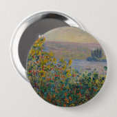 Blumenbeete in Vétheuil, impressionistische Landsc Button (Vorne & Hinten)