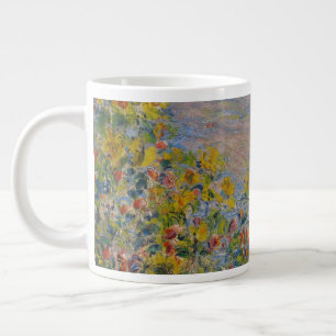 Blumenbeete in Vétheuil, impressionistische Landsc Jumbo-Tasse