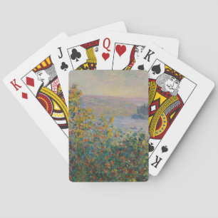Blumenbeete in Vétheuil, impressionistische Landsc Spielkarten