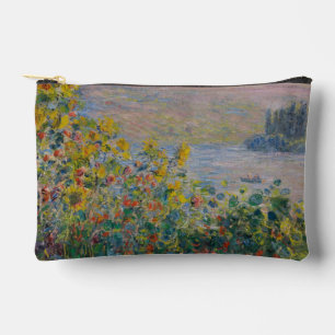 Blumenbeete in Vétheuil, impressionistische Landsc Zubehörtasche