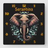 Blumenbeete Quadratische Wanduhr (Vorderseite)