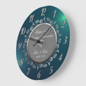 Blumenbeete Wirbel, Grüne 50. Hochzeitstag Große Wanduhr (Winkel)