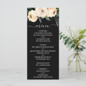 Blumenbeige auf dem Black Wedding Menu Menükarte (Stehend Vorderseite)