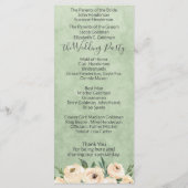 Blumenbeige Blush Sage Green Wedding Program Programm (Rückseite)