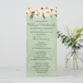 Blumenbeige Blush Sage Green Wedding Program Programm (Stehend Vorderseite)
