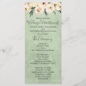 Blumenbeige Blush Sage Green Wedding Program Programm (Vorderseite)