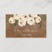 Blumenbeige Brown Wedding Website Begleitkarte (Rückseite)