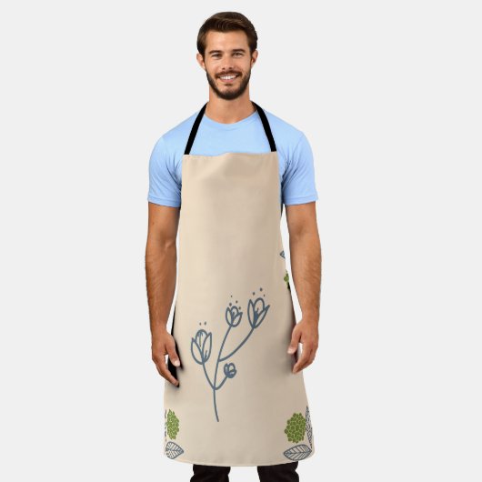 Blumenbeige Schürze (Getragen)