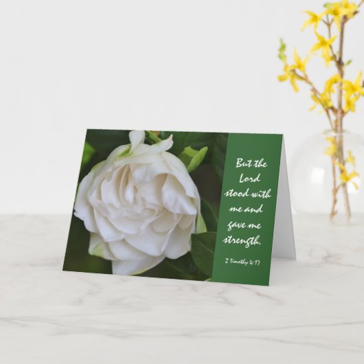 BlumenBeileid, Scripture-Vers auf der Stärke des Karte (Gelbe Blume)