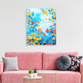 Blumenbemalte Leinwand (Insitu (Wohnzimmer))