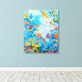 Blumenbemalte Leinwand (Insitu (Holzboden))