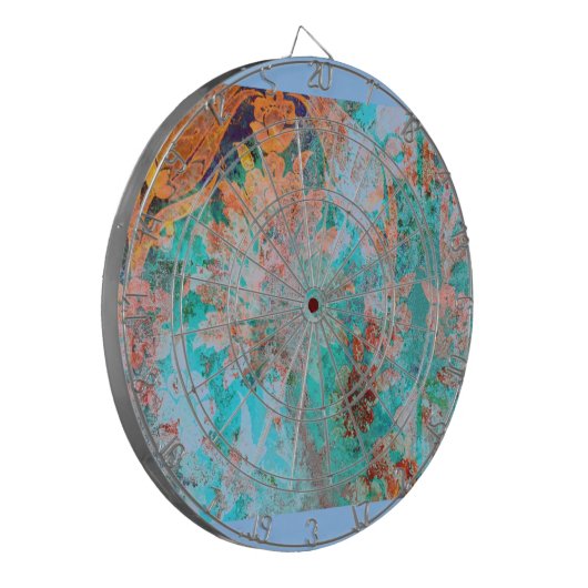 Blumenbemalung Dartscheibe (Vorderseite Links)