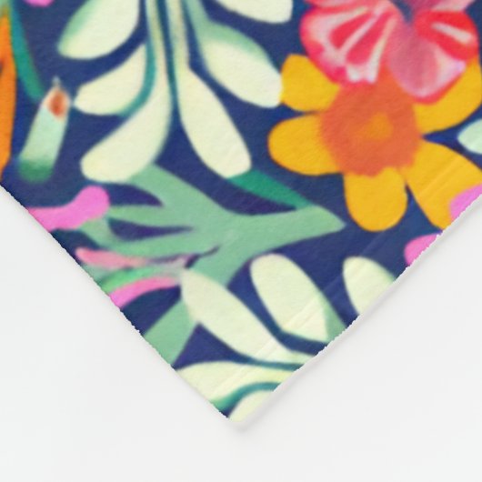 Blumenbemalung Fleecedecke (Ecke)