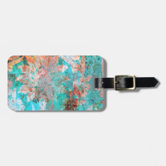 Blumenbemalung Gepäckanhänger (Vorderseite horizontal)