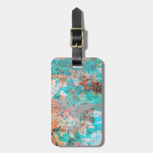 Blumenbemalung Gepäckanhänger (Vorderseite vertikal)