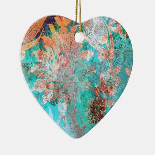 Blumenbemalung Keramik Ornament (Rechts)