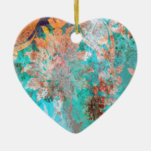 Blumenbemalung Keramik Ornament