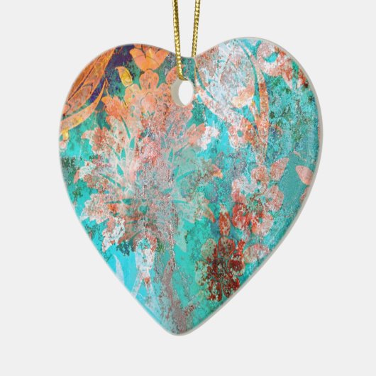 Blumenbemalung Keramik Ornament (Links)