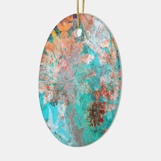 Blumenbemalung Keramik Ornament (Links)