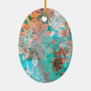 Blumenbemalung Keramik Ornament