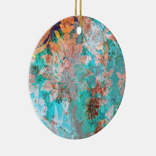 Blumenbemalung Keramikornament (Rechts)